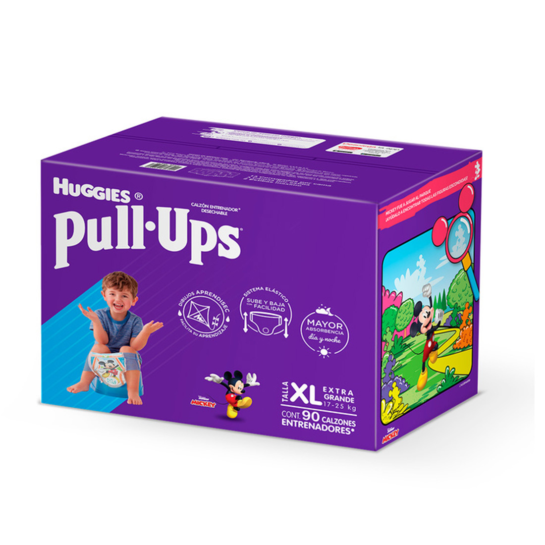 Calzón Entrenador Desechable Niño Etapa 6 Xl Noche Y Dia 90 pz