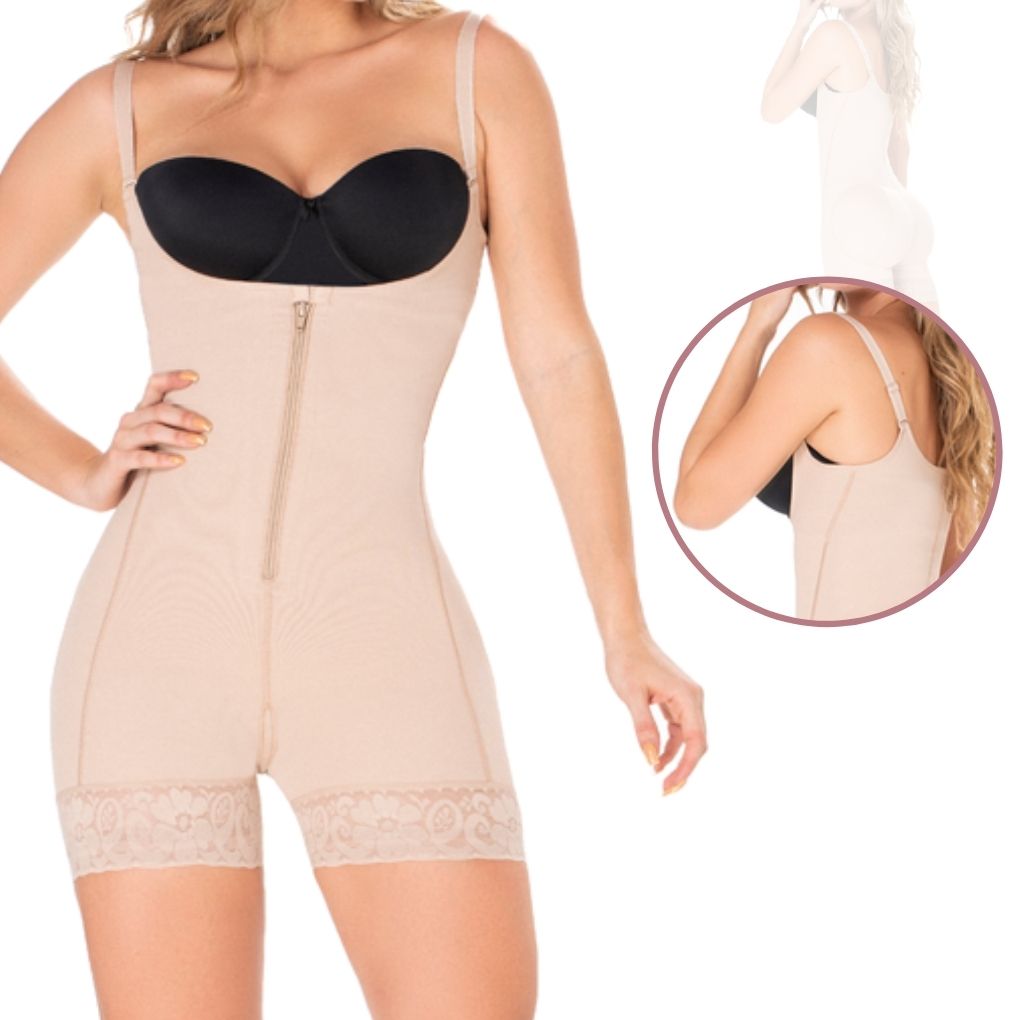 Fajas Colombianas Set De 3 Piezas Faja Enterizo Short Realce Gluteos Mas Body Tipo Calzon Control Abdomen Y De Regalo Cinturilla Efecto Termoreductor