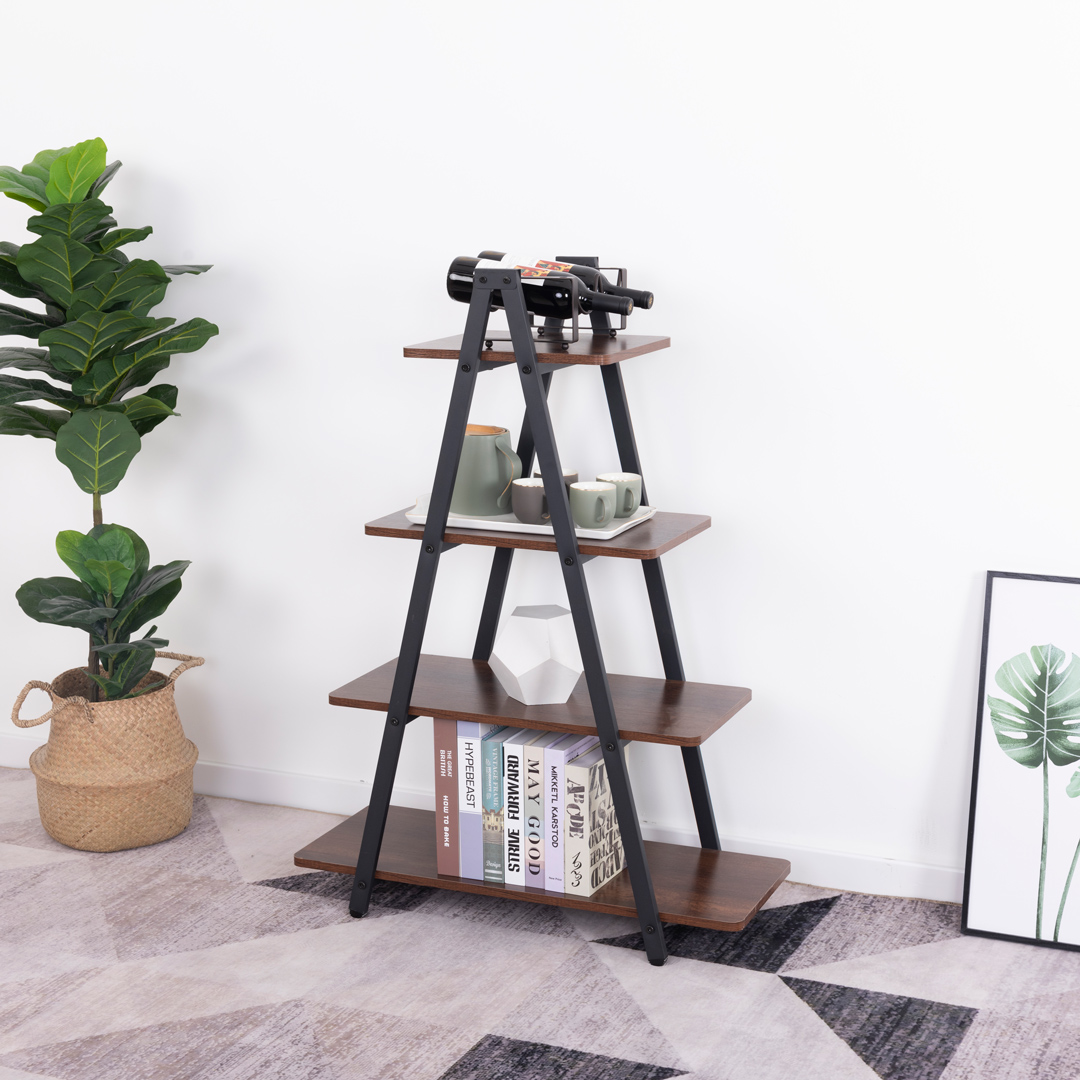 Librero Estante Minimalista Triangular Organizador con 4 Repisas