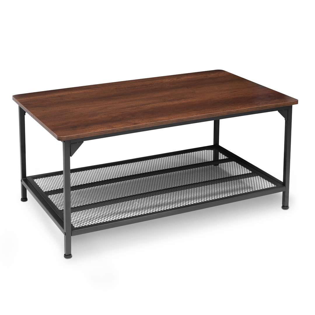 Mesa de Centro Rectangular Estilo Moderna con Base Tipo Parrilla para Sala