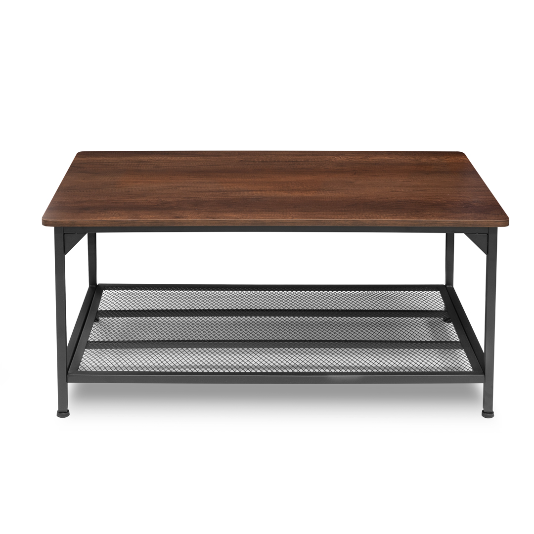 Mesa de Centro Rectangular Estilo Moderna con Base Tipo Parrilla para Sala