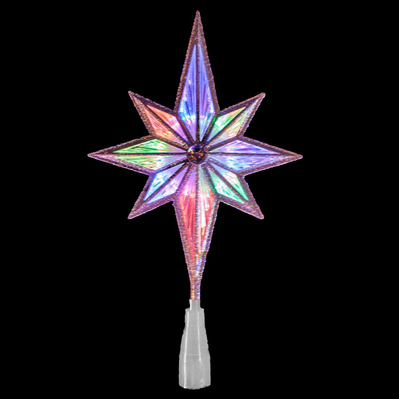 Estrella Belén Navideña Punta Árbol 18 Luces Led Colores