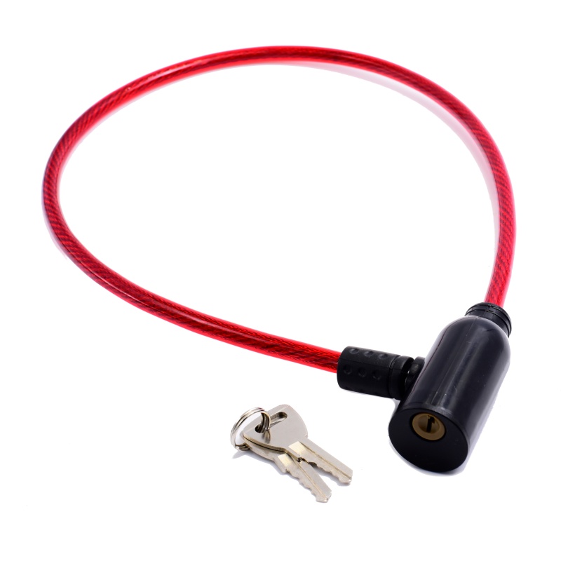 Candado para tu bicicleta con dos llaves Color Rojo asegurar bici