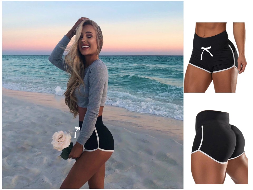 Short Mujer Licra Deportivo Fitness Pretina Alta Premium 