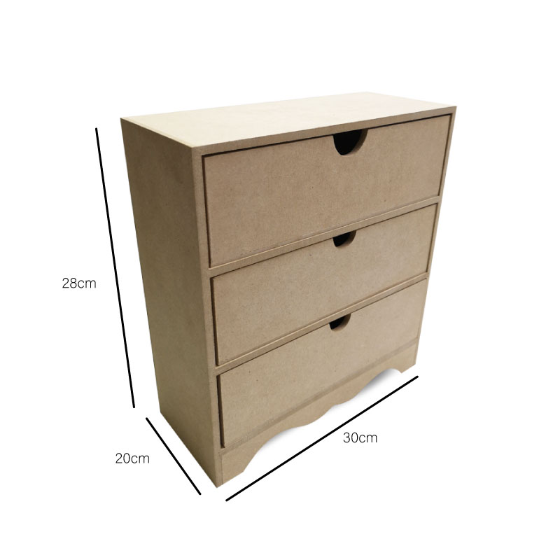 CAJONERA DE MADERA MINI 3 CAJONES