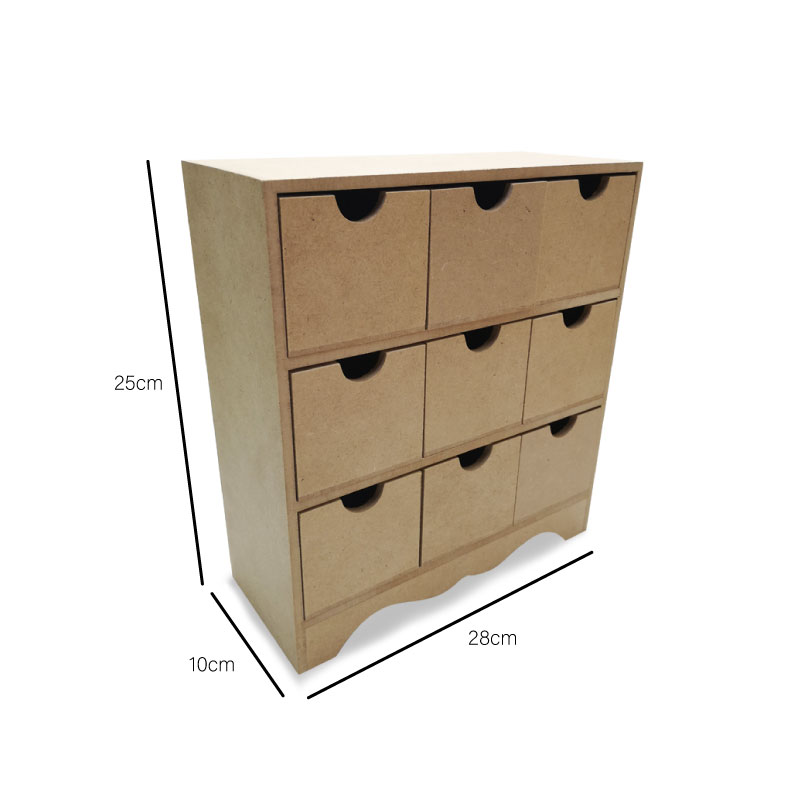 CAJONERA DE MADERA MINI 9 CAJONES