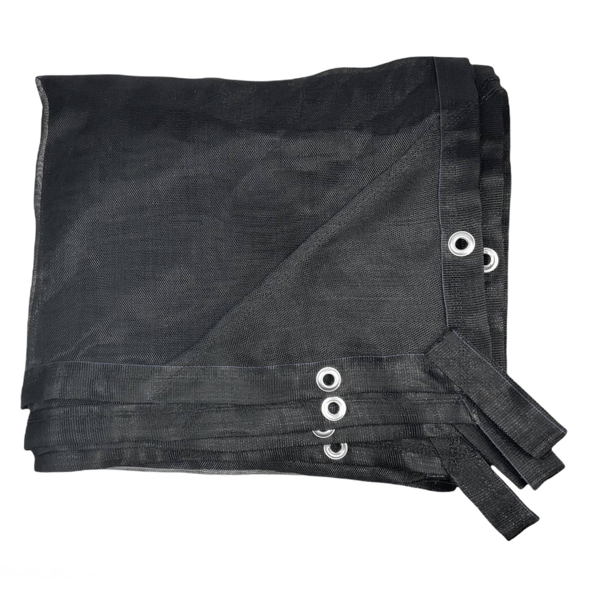 Malla Sombra Negra Monofilamento al 70%. 3.7m x 3m Confeccionada