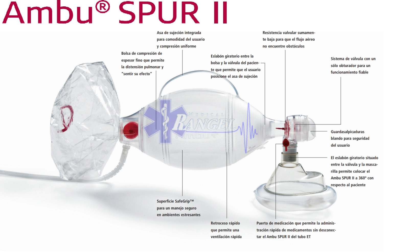 RESUCITADOR BOLSA VALVULA MASCARILLA AMBU SPUR II