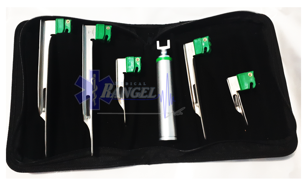 LARINGOSCOPIO MILLER SET 5 HOJAS Y 1 MANGO FIBRA OPTICA