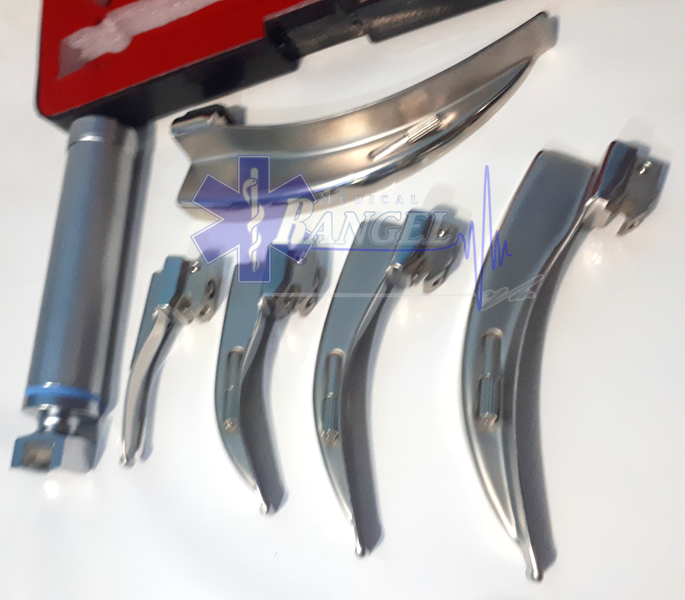 LARINGOSCOPIO MAC SET 5 HOJAS 1 MANGO Y 3 FOCOS REPUESTO