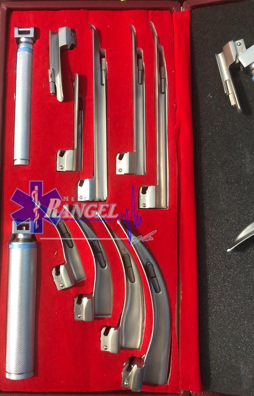 LARINGOSCOPIO SET 11 PZS. 4 HOJAS MAC, 5 HOJAS MILLER Y 2 MANGOS