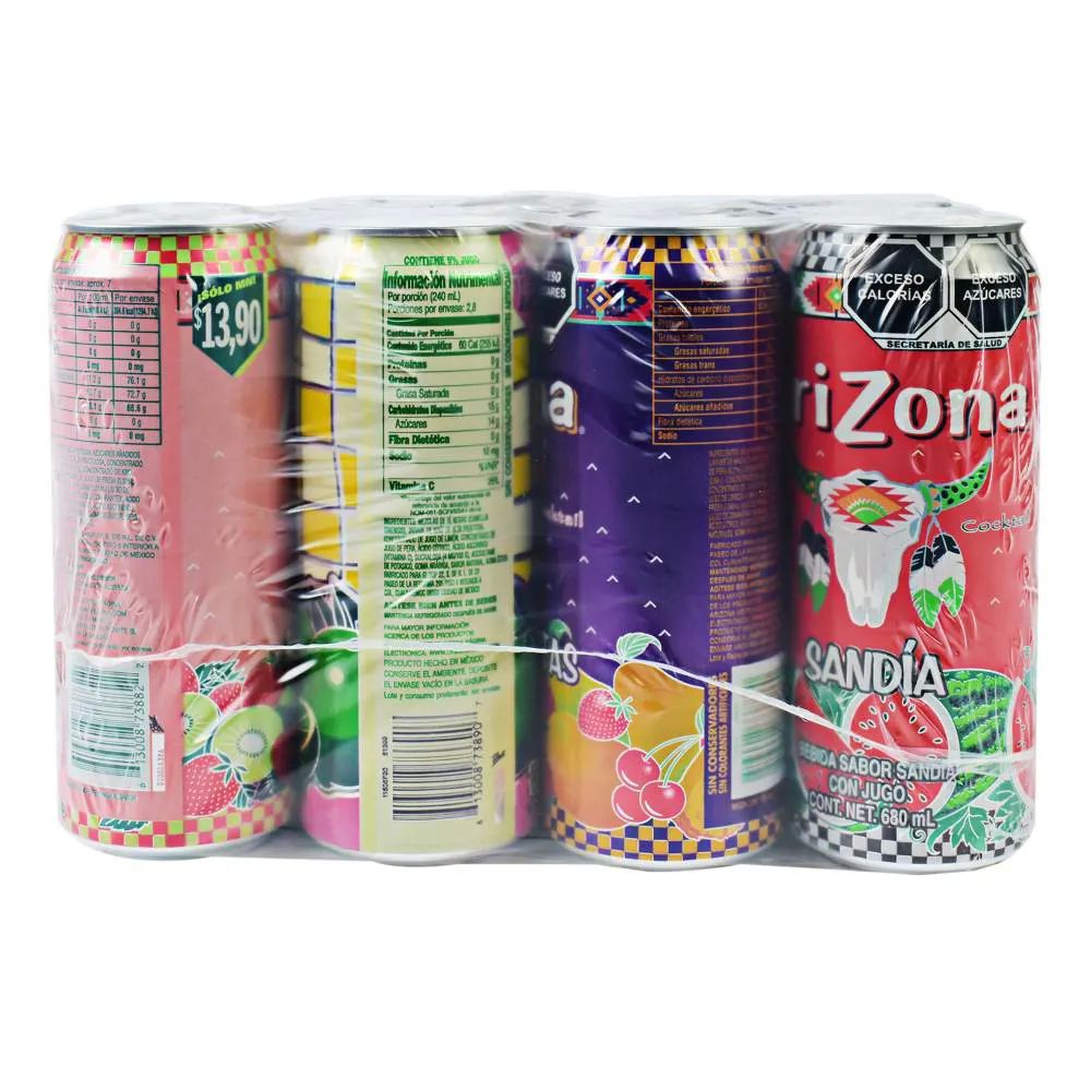 Bebida de Frutas Arizona Sabores Surtidos 12 pzas de 680 ml