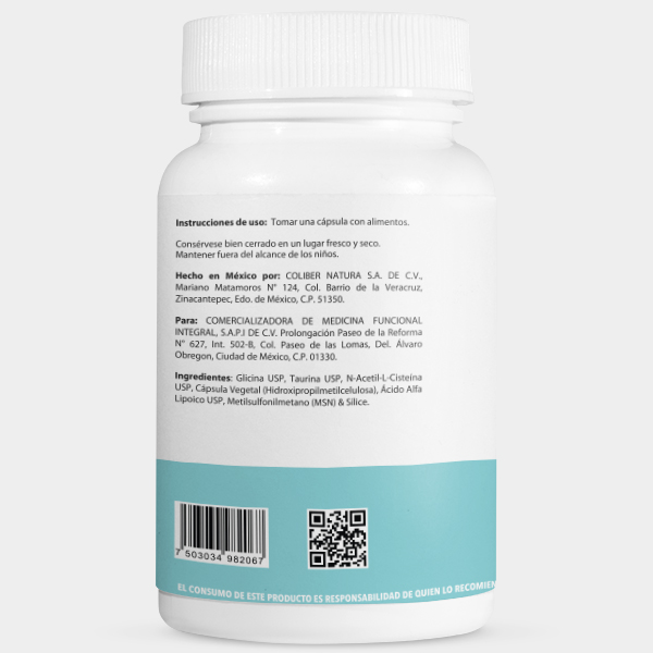 Ácido Alfa Lipoico, N-Acetil-Cisteína 120 cápsulas Cleantox detox para hígado