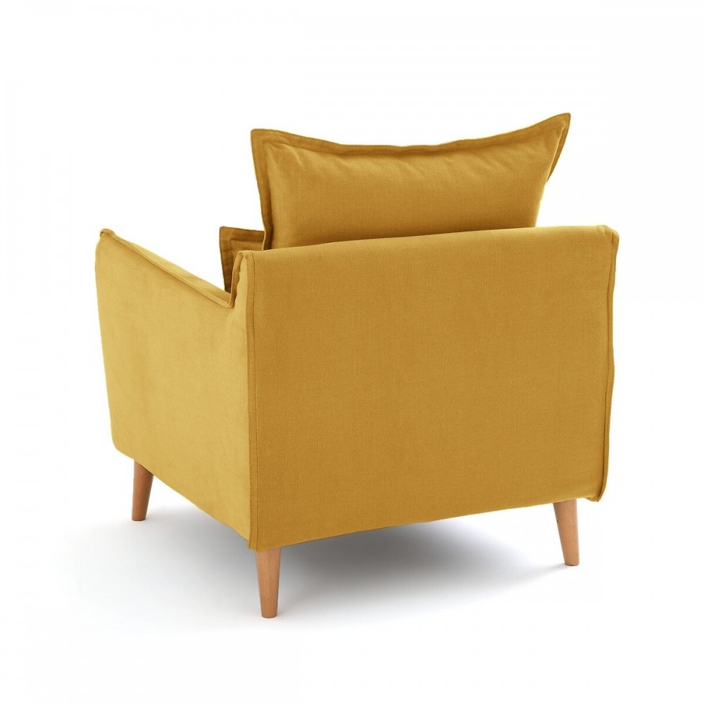 Marquesa - Sillón estilo moderno tela color mostaza