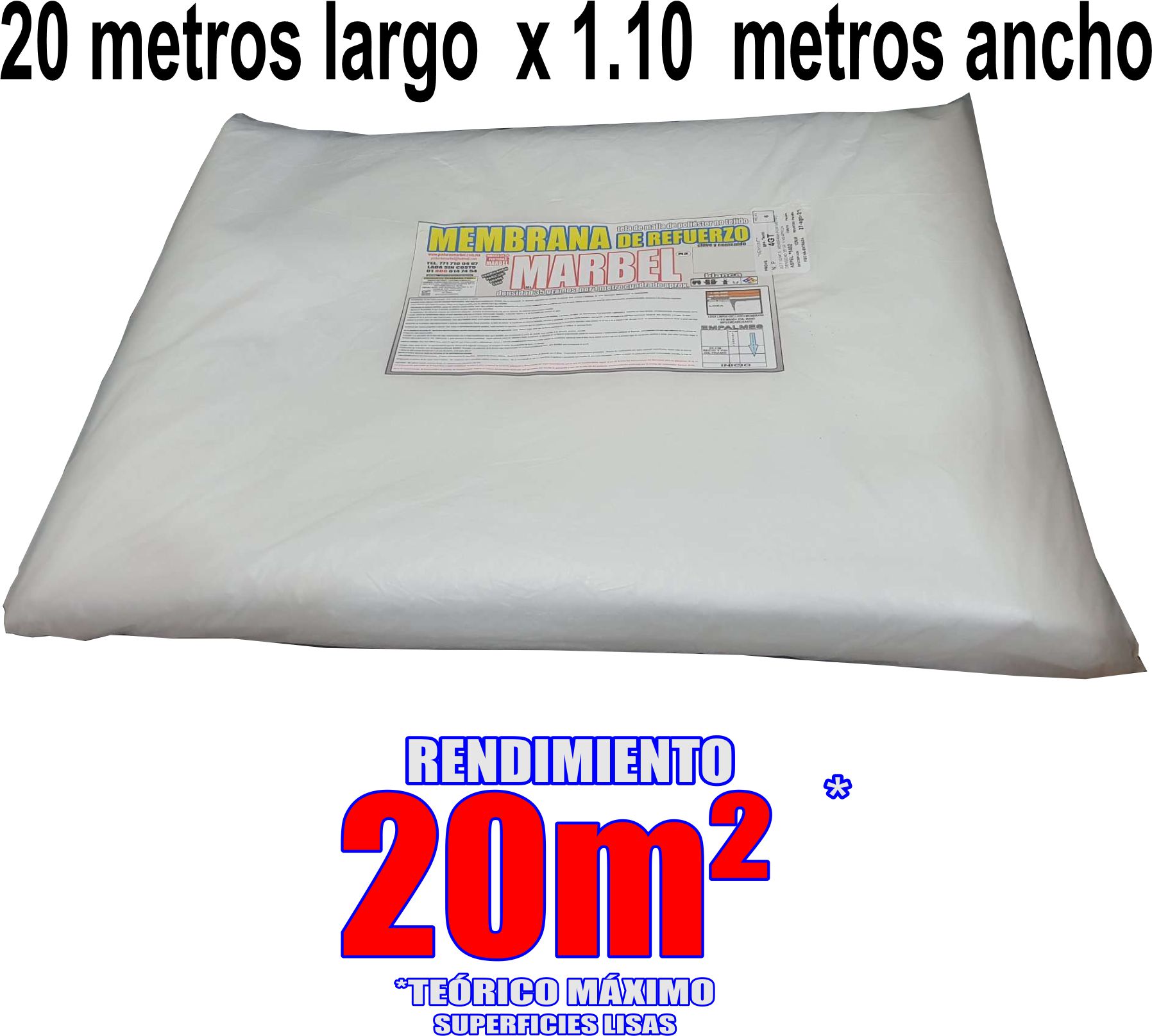 Malla Refuerzo Impermeabilizar Membrana Techo 20m X 1.10 M