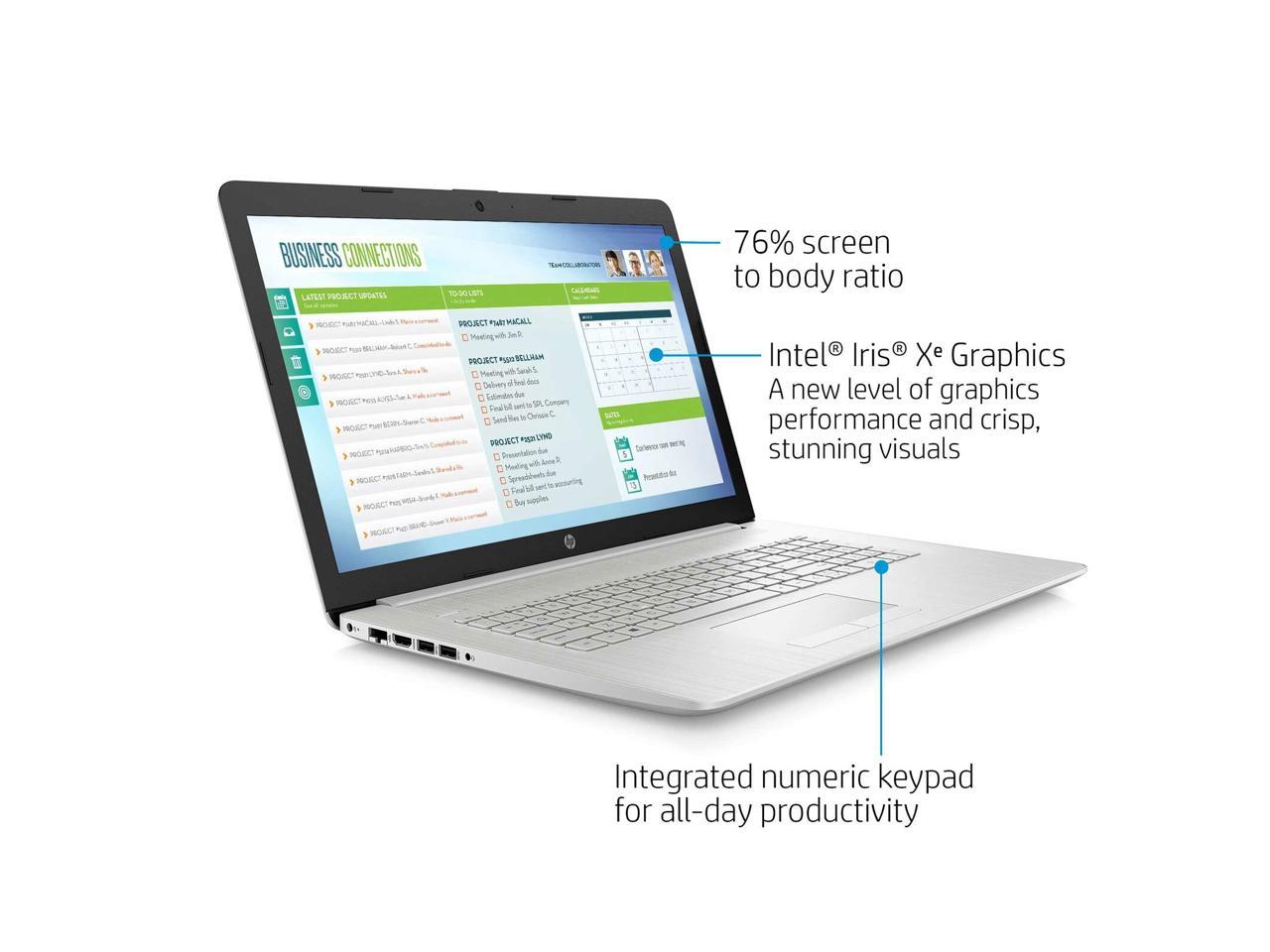 Laptop HP Core I5 1135G7 11TH GEN 1 TB DD + 128 Gb SSd 8GB Ram Pantalla 17.3 1600x900 Video Iris Xe DVD-Rw 