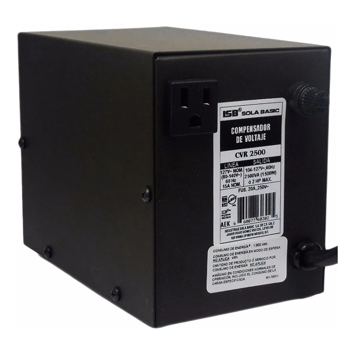 Regulador Sola Basic Compensador Voltaje Cvr2500 1500 Watts.