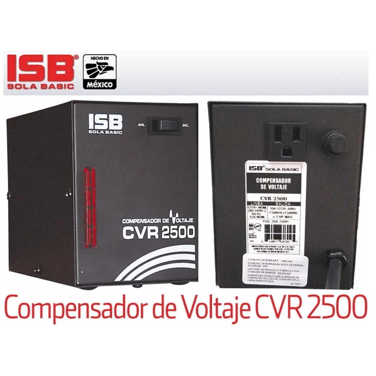 Regulador Sola Basic Compensador Voltaje Cvr2500 1500 Watts.