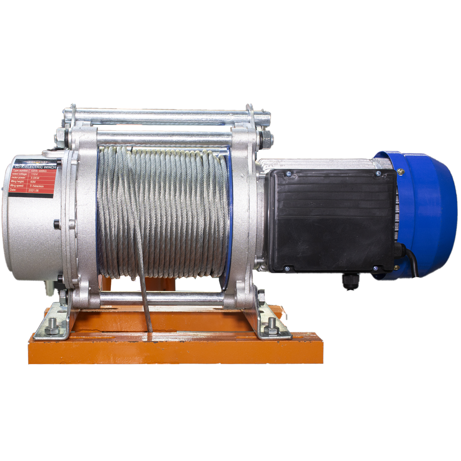 Polipasto Grua Electrico Garrucha Carga 400 Kg  Cable Acero 60 m