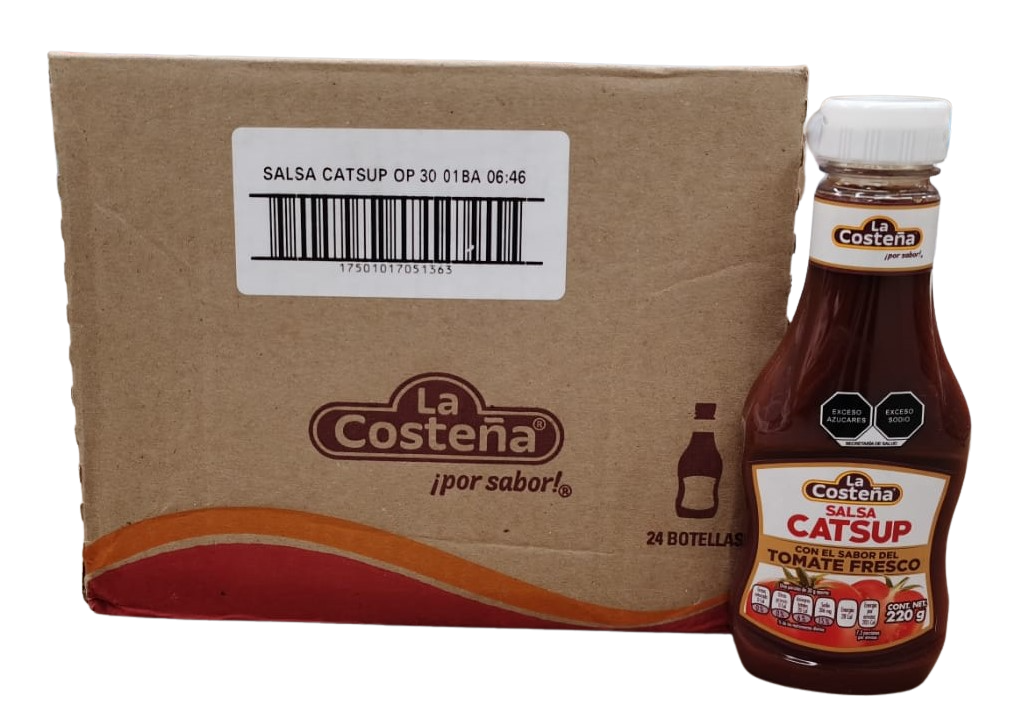 Salsa Cátsup La Costeña 220 grs. Caja 24 Pzas.