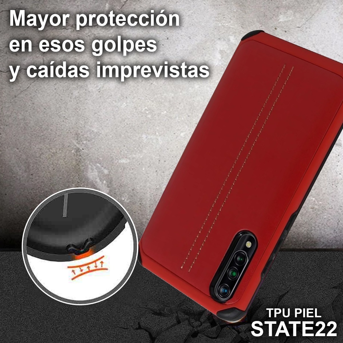 Funda Case TPU Tipo Piel Para Huawei Y7 / Y7 Prime 2019 State22