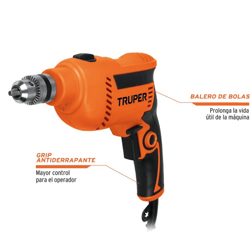 Rotomartillo-Taladro  3/8", profesional, 600 W,velocidad reversible ROTO-3/8A4 TRUPER 