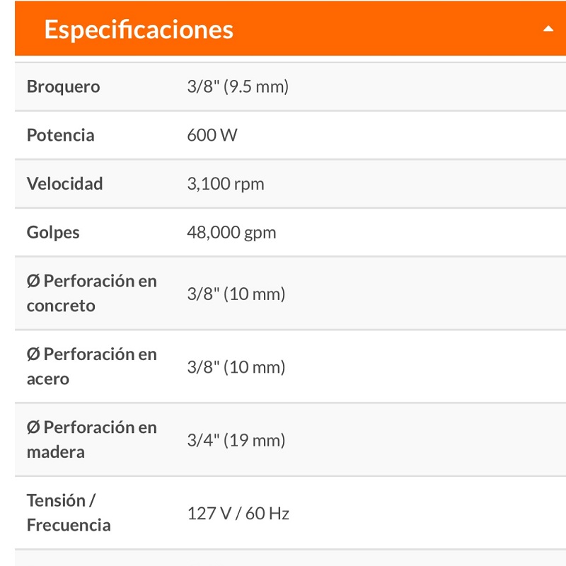 Rotomartillo-Taladro  3/8", profesional, 600 W,velocidad reversible ROTO-3/8A4 TRUPER 