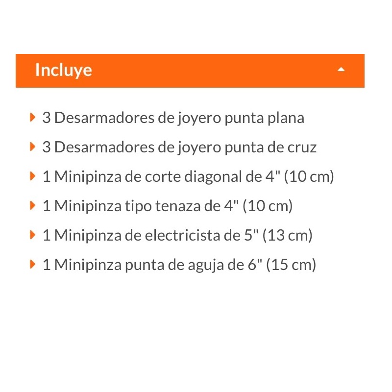 Juego de Pinzas Comfort Grip 10 Pzas Electricista Puntas Plana de Cruz de corte diagonal Tenaza Desarmador de Joyeros Truper J60-MP-DJ 