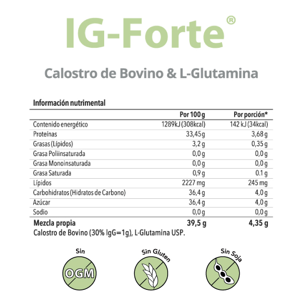Calostro de Bovino con vitamina en polvo 330 g IG-Forte
