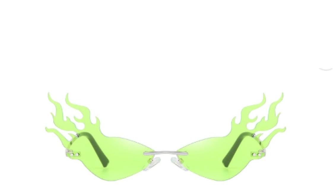 Lentes de Sol Fuego Verde Neón Transparentes By Rebel