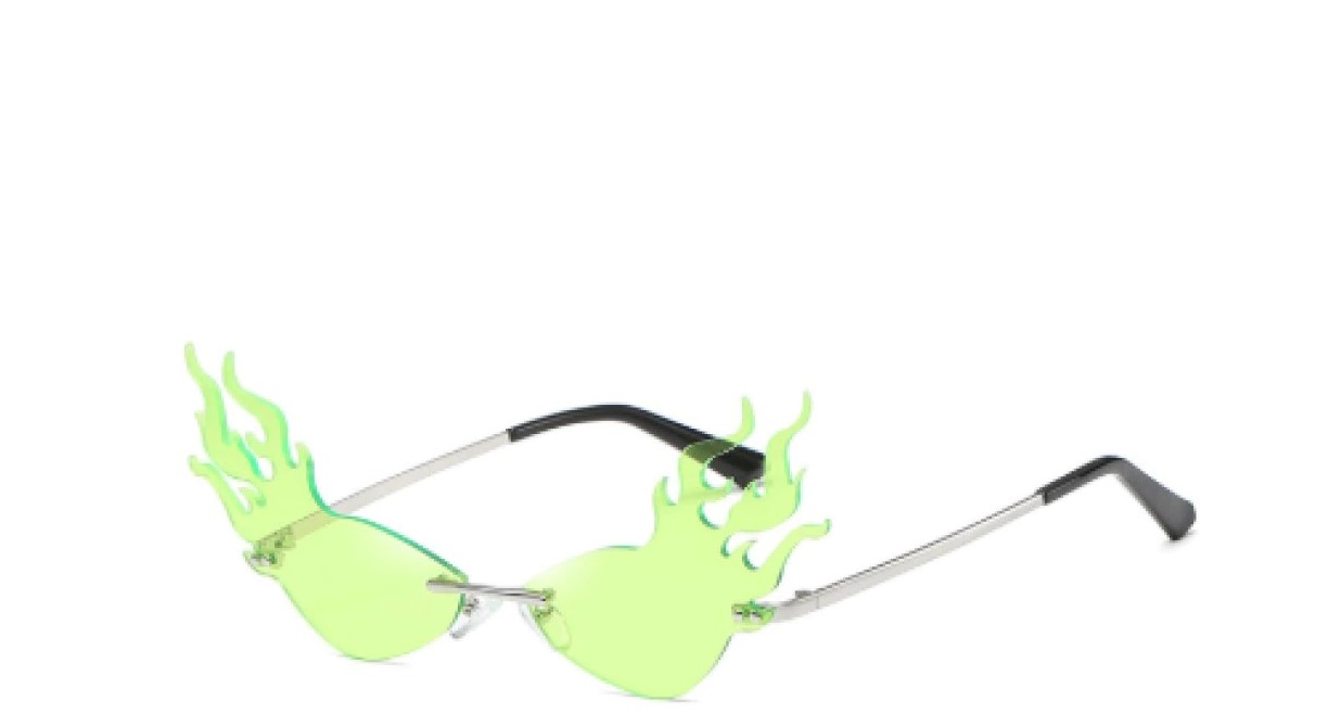 Lentes de Sol Fuego Verde Neón Transparentes By Rebel