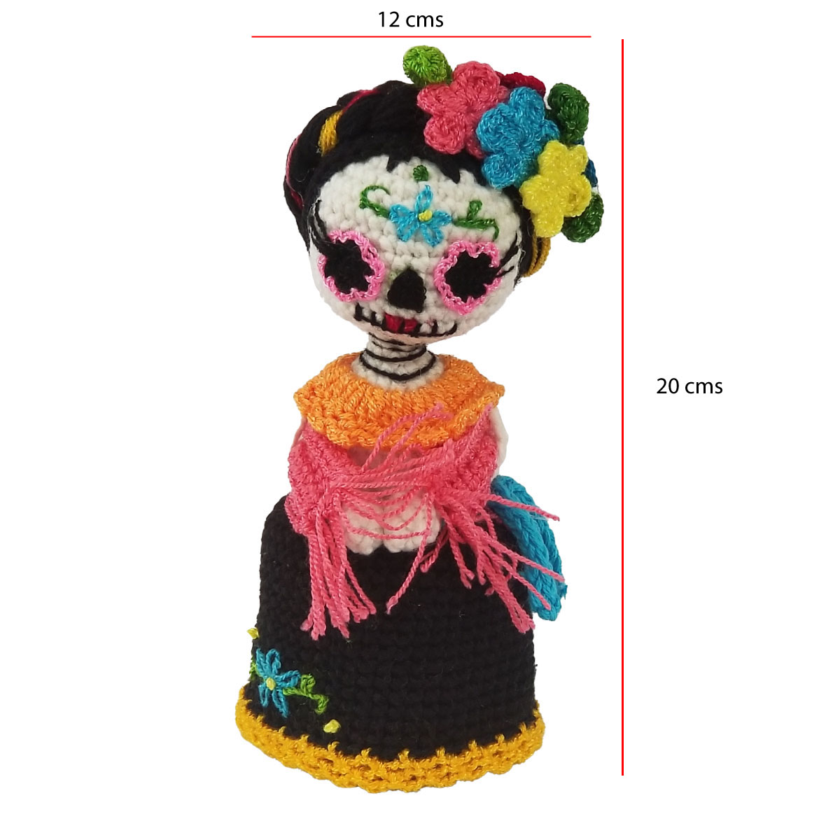 Muñeca Amigurumi Adorable Catrina 20 Cms
