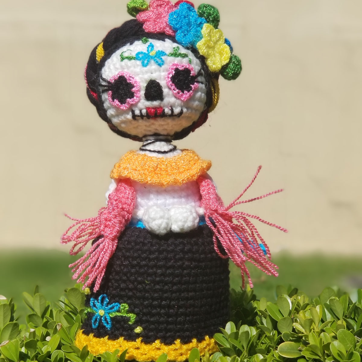 Muñeca Amigurumi Adorable Catrina 20 Cms