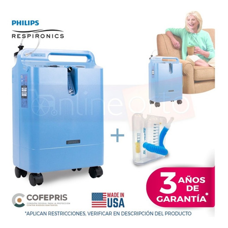 Concentrador Oxígeno 5l Philips Respironics Con Inspirometro