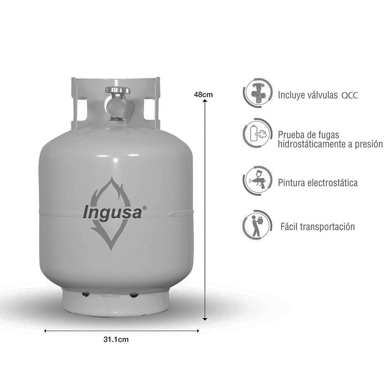 Cilindro Para Gas 20 Lbs Valvula Qcc Ingusa Cst 540046 