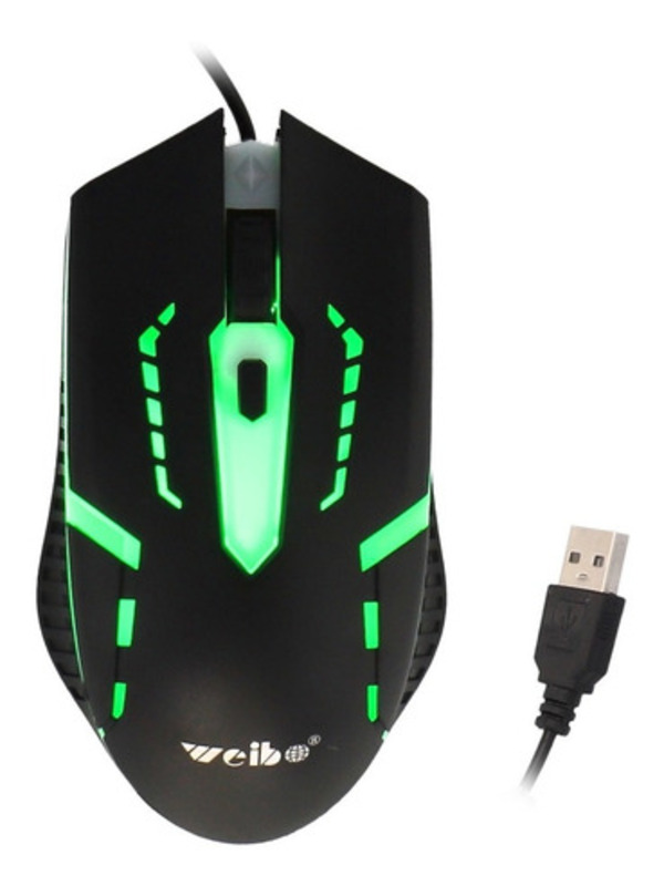 Mouse Gamer Óptico Alámbrico Usb Negro Barato