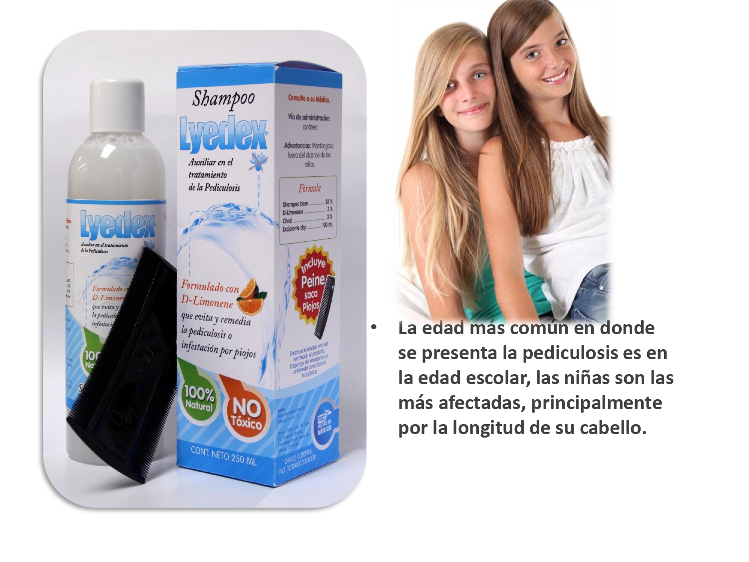 LYEDEX Shampoo auxiliar en el control de piojos, de uso diario