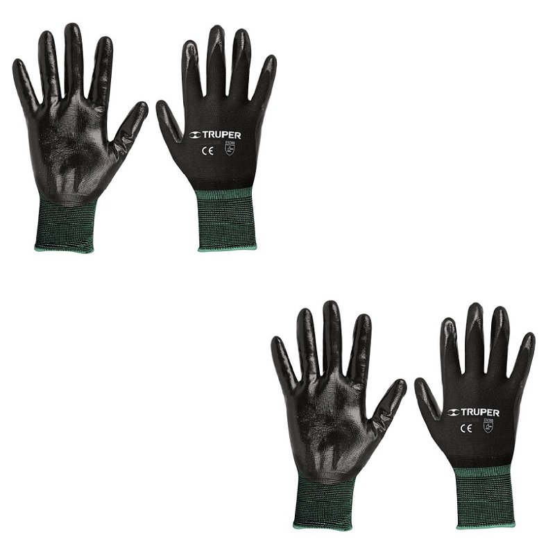  Guantes de seguridad  ( 2 PARES ) Usos Generales para mecánica-fabricados de nylon ,Talla M ,multi usos GU-122 TRUPER
