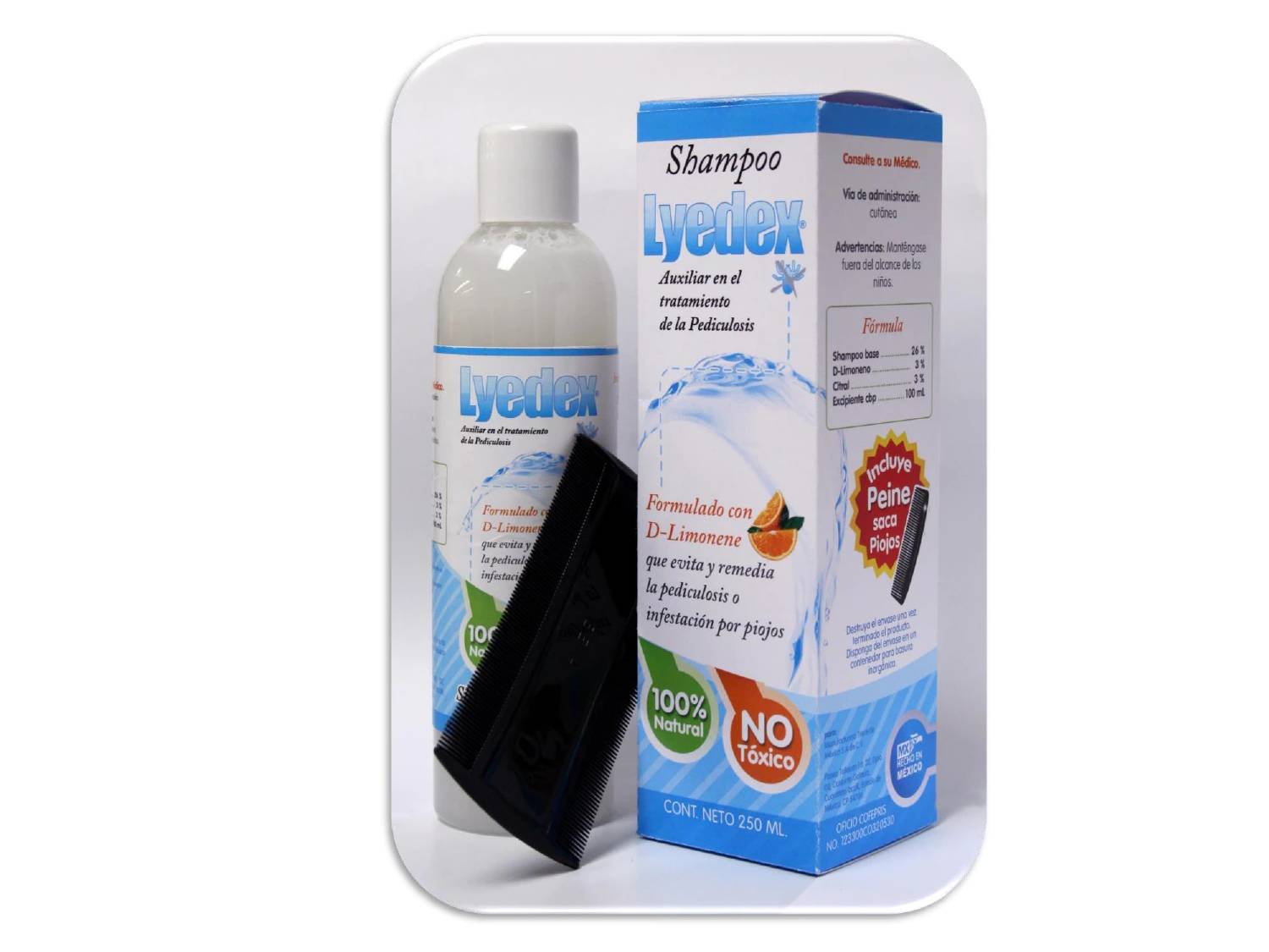 LYEDEX Shampoo auxiliar en el control de piojos, de uso diario