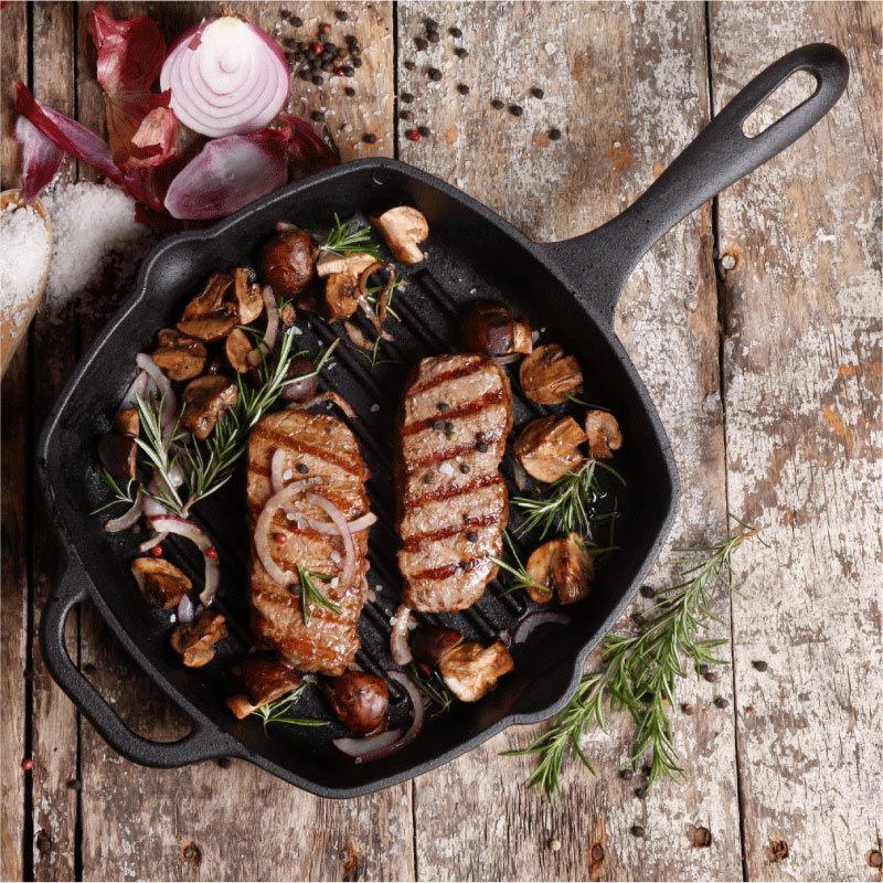 Sartén Cuadrado de Hierro Fundido Esmaltado marca victoria