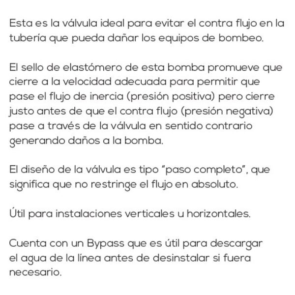 Válvula Check Silenciosa 2 Evans Brida Norma Ansi Serie 150