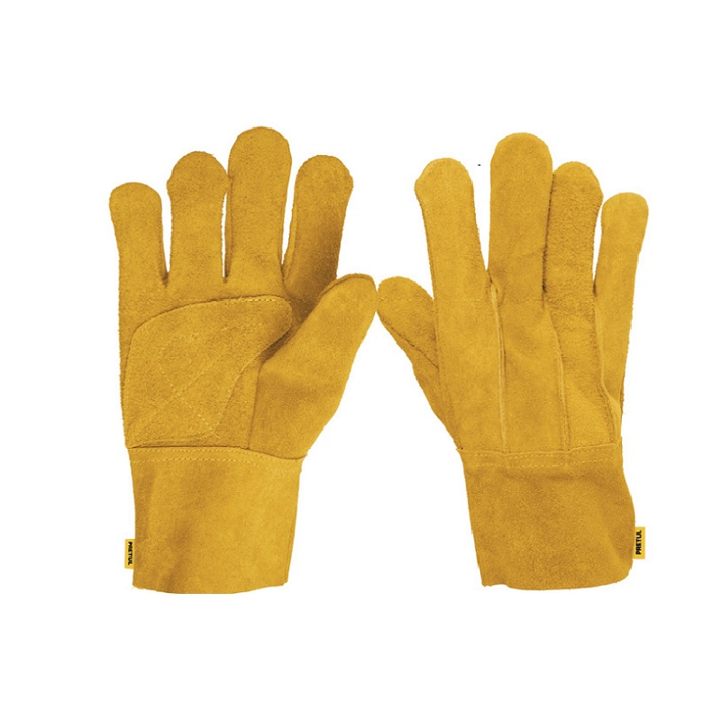 Guantes de Carnaza cortos, de Construcción Seguridad -Uso industrial-Manejo de Herramientas Carga y descarga GU-225 Pretul