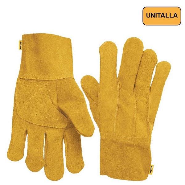 Guantes de Carnaza cortos, de Construcción Seguridad -Uso industrial-Manejo de Herramientas Carga y descarga GU-225 Pretul