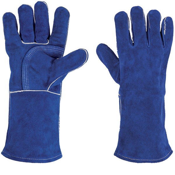 Guantes Reforzados Largos para soldador Mayor protección -Seguridad Azul GU-515 TRUPER 