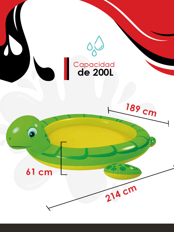 Alberca Inflable Circular Sunclub Diseño De Tortuga