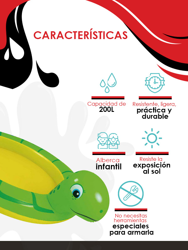Alberca Inflable Circular Sunclub Diseño De Tortuga