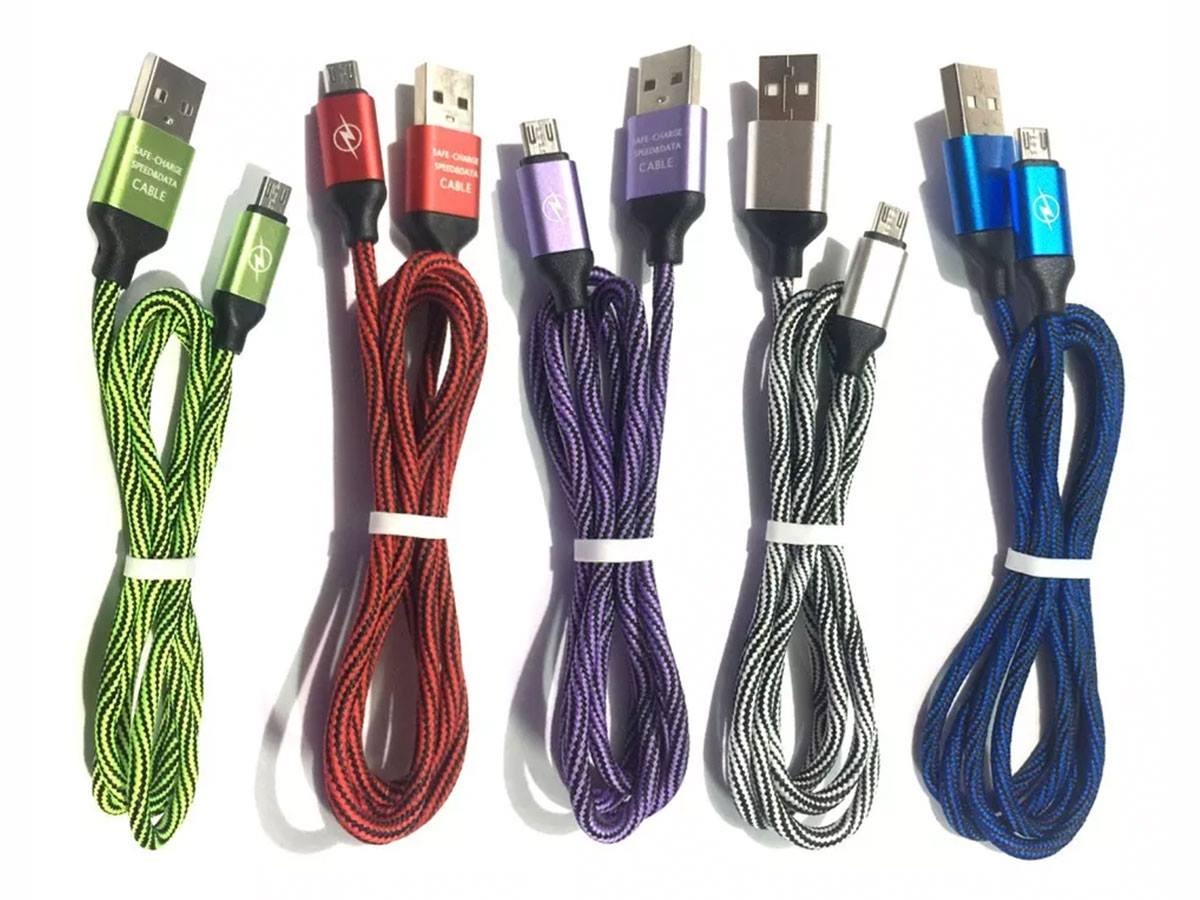 Cable V8 Micro Usb De Tela Carga Rapida De Colores 