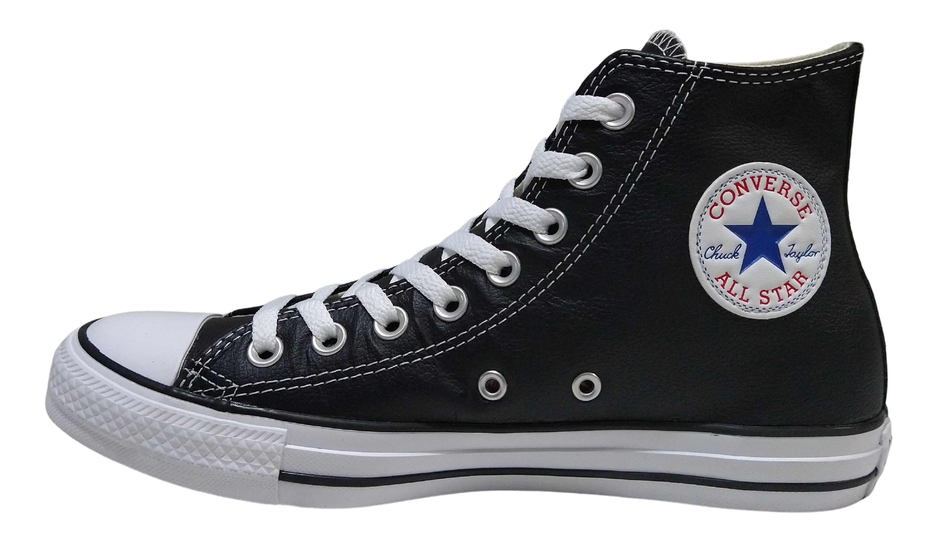 Converse negro de piel hot sale