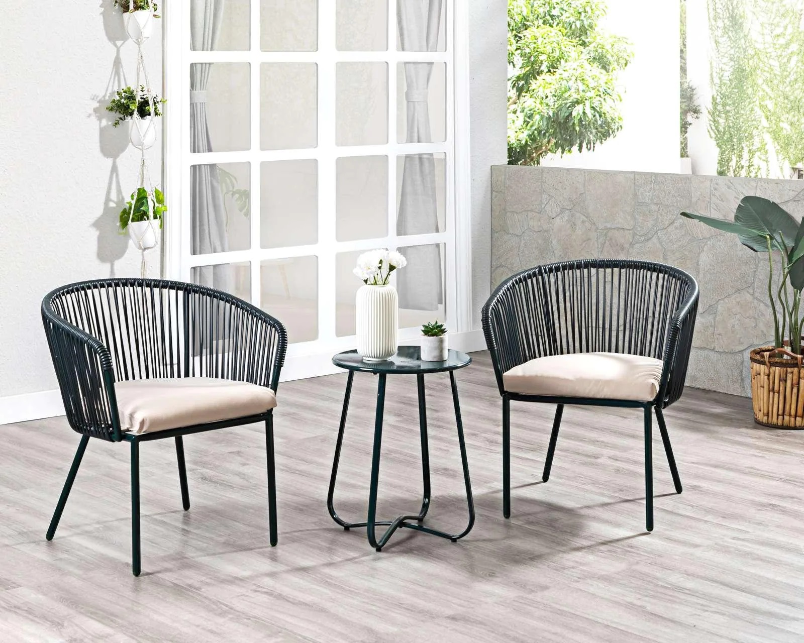 Set de Jardín Nayarit Contemporáneo con 2 Sillas