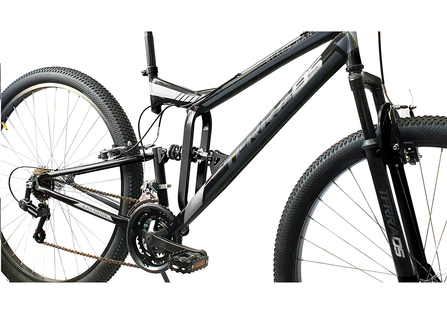 Bicicleta Black Panther Terra Rodada 29 Doble Suspensión 18 Vel Gris
